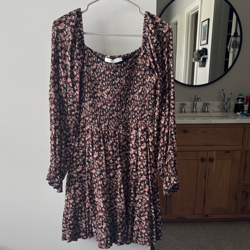 Altard State Black and Brown Floral Dress